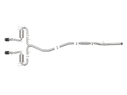 aFe Takeda 3in 304 SS Cat-Back Exhaust System w/CF Tips 17-20 Honda Civic Sport L4-1.5L (t) 49-36624-C 49-36624-C Photo - Unmounted