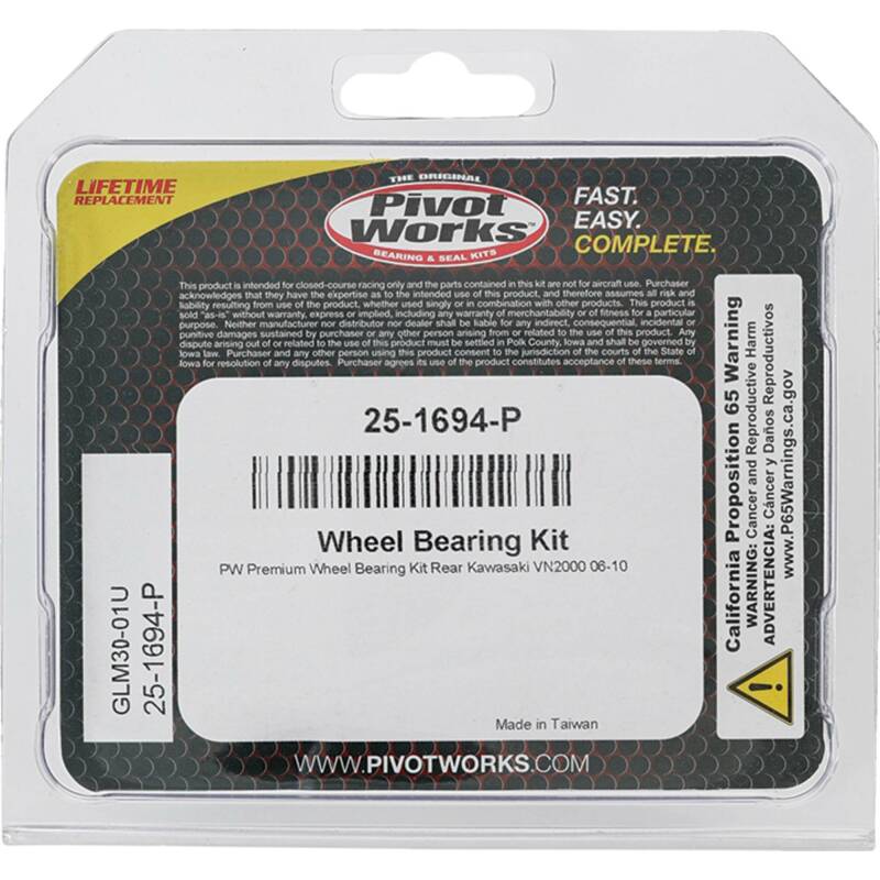 Pivot Works Kawasaki Wheel Bearing Kit Premium Bearings 25-1694-P 25-1694-P Photo - Primary