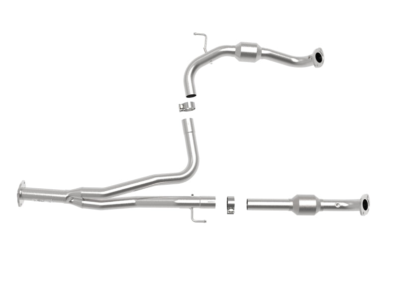 aFe Power Twisted Steel Y-Pipe w/ Cat SS 16-20 Toyota Tacoma V6 3.5L (4WD Only) 48-46013-RC 48-46013-RC Photo - Unmounted