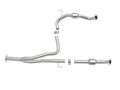 aFe Power Twisted Steel Y-Pipe w/ Cat SS 16-20 Toyota Tacoma V6 3.5L (4WD Only) 48-46013-RC 48-46013-RC Photo - Unmounted