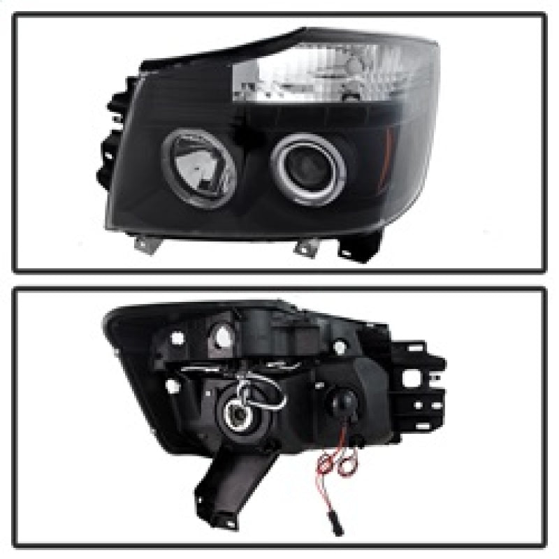 Spyder Nissan Titan 04-14/Armada 04-07 Projector Headlights LED Halo LED Blk PRO-YD-NTI04-HL-BK 5011572 5011572 Photo - Unmounted