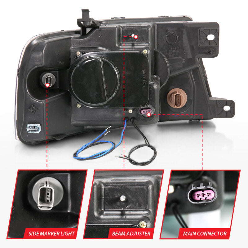 Anzo 2004-2008 Ford F-150 Projector Headlights w/ Halo and LED Black G2 111204 User 5
