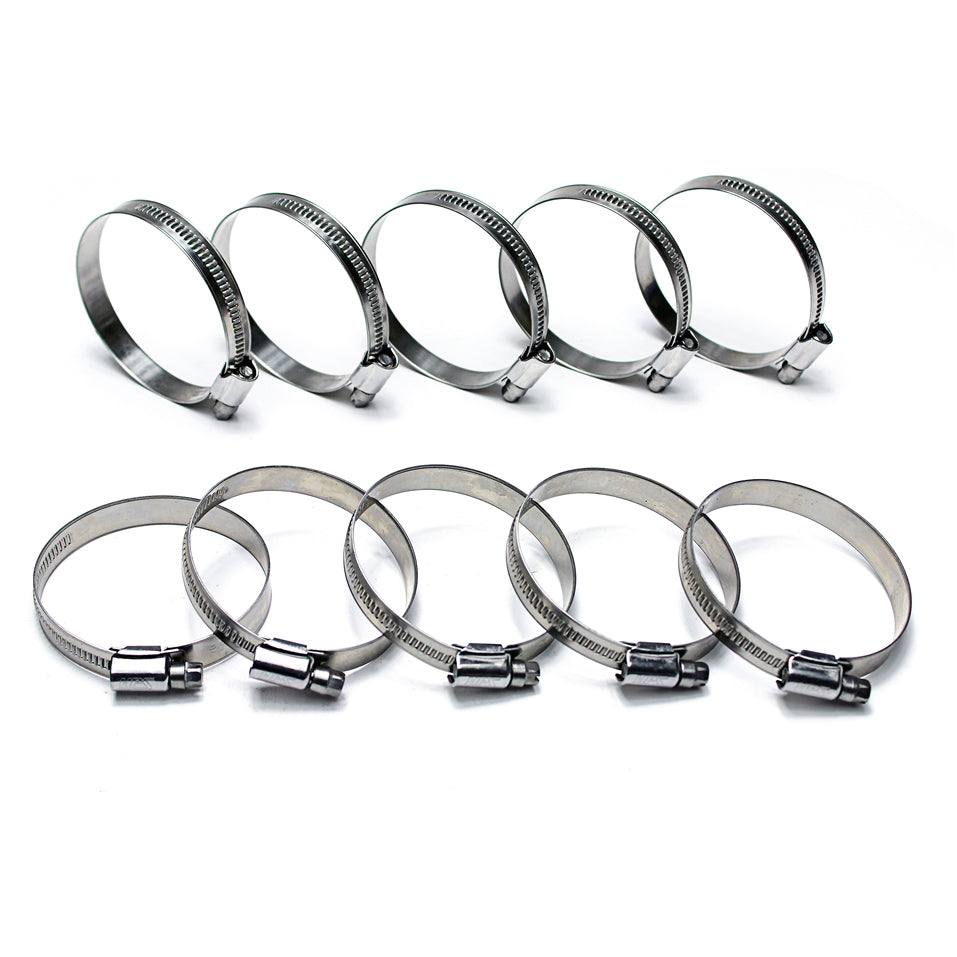 HPS Stainless Steel Embossed Hose Clamps Sae 40 10pc Pack 2" - 3"