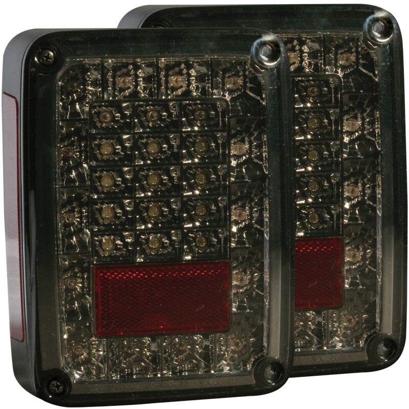 Anzo 2007-2015 Jeep Wrangler LED Taillights Smoke 311203 Photo - Primary