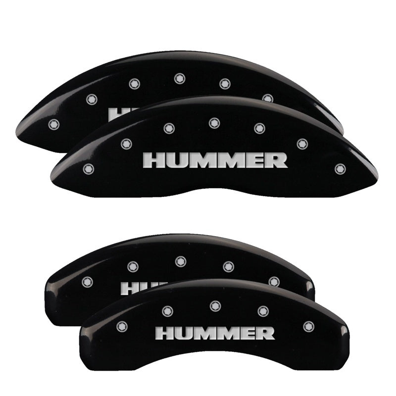 MGP 4 Caliper Covers Engraved Front & Rear Hummer Black finish silver ch 52002SHUMBK 52002SHUMBK Photo - Primary