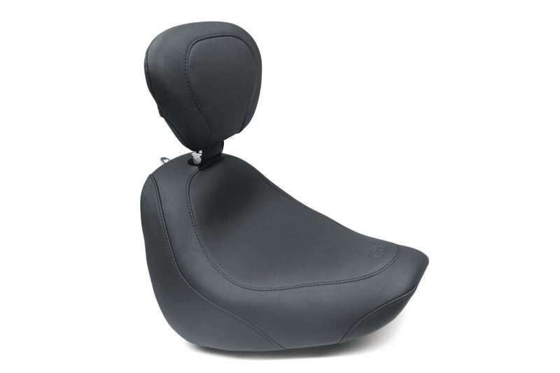 Mustang Motorcycle Mustang 18-21 Harley Fat Bob Wide Tripper Solo Seat w/ Driver Backrest - Black 79336 79336 Photo - Primary