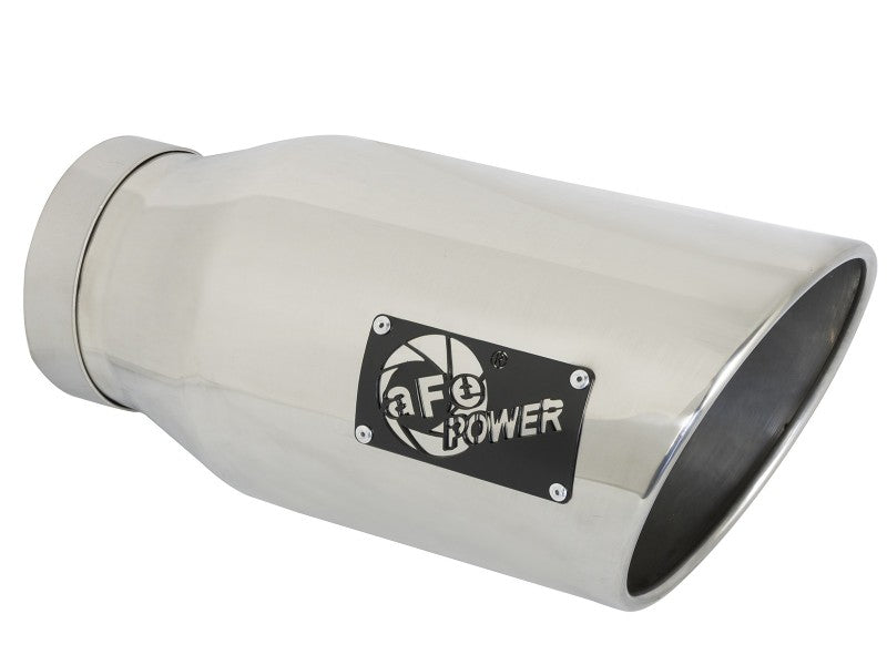 aFe ATLAS 5in Alum Steel DPF-Back Exhaust System w/Polished Tip 19-20 Ram Diesel Trucks L6-6.7L (td) 49-02075-P 49-02075-P Photo - Close Up
