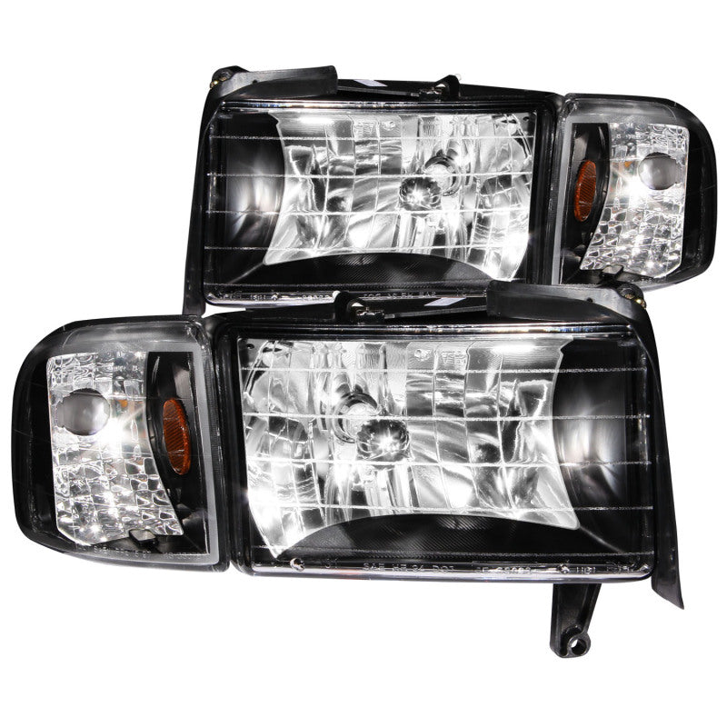 Anzo Black Crystal Headlights 1994-2001 Dodge Ram 1500 111067 Photo - Primary