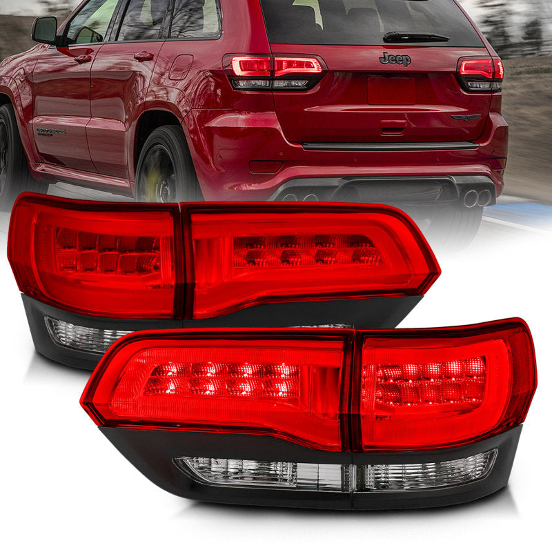 Anzo 2014-2016 Jeep Grand Cherokee LED Taillights Red/Clear 311268 Photo - Primary