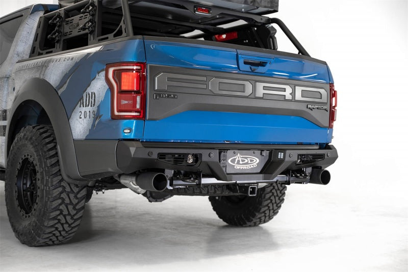 Addictive Desert Designs 17-20 Ford Raptor F-150 Bomber Rear Bumper w/ Backup Sensor Cutouts R110011370103 R110011370103 Photo - Mounted