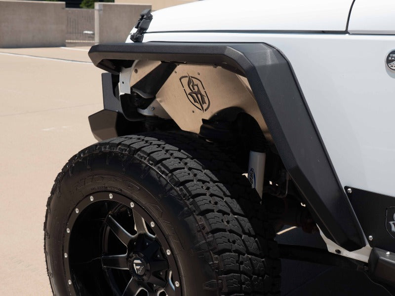 Road Armor 07-18 Jeep Wrangler JK Stealth Front Fender Flare Body Armor w/LED DRL - Tex Blk 507AFF0B 507AFF0B Photo - Primary