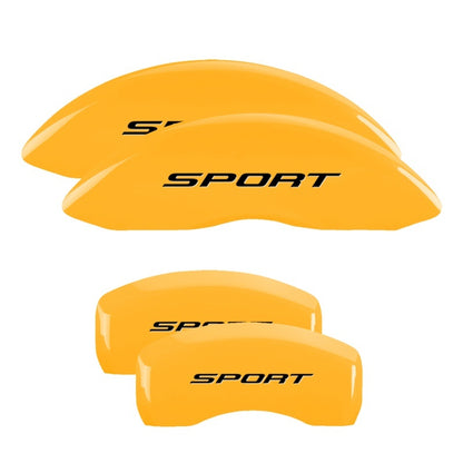 MGP 4 Caliper Covers Engraved Front & Rear No Bolts/Sport 2015 Yellow finish black ch 10241SSP2YL 10241SSP2YL Photo - Primary