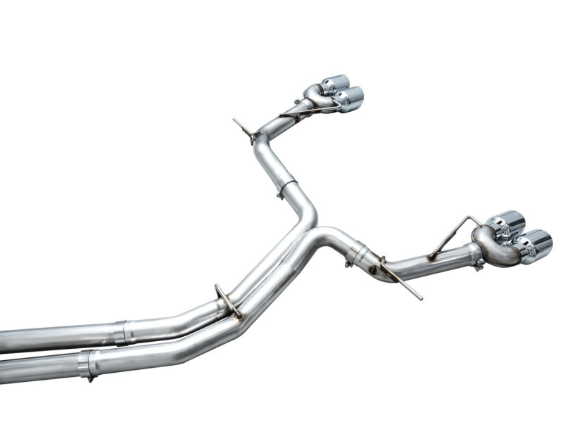 AWE Tuning 19-23 Audi C8 S6/S7 2.9T V6 AWD Track Edition Exhaust - Chrome Silver Tips 3020-42101 3020-42101 Photo - out of package