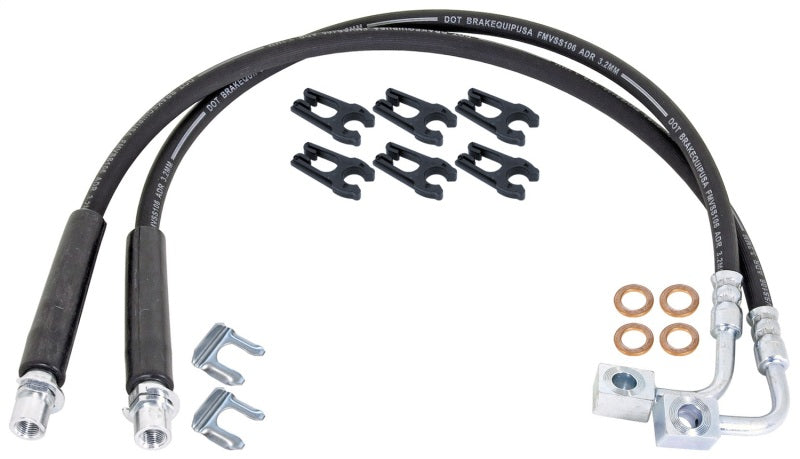 RockJock JT Gladiator Brake Hose Kit Rear w/ Hoses Frame Clips Copper Washers ABS Wire Clips Pair RJ-156400-101 RJ-156400-101 Photo - Primary