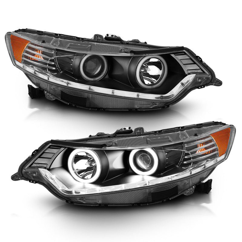 Anzo 2009-2012 Acura Tsx Projector Headlights w/ Halo Black (CCFL) 121393 Photo - Primary