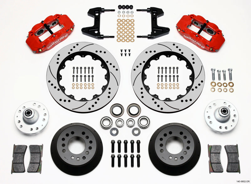 Wilwood FNSL6R Front Hub Kit,14.00", Drill, Red 74-80 Pinto/Mustang II Disc 140-9802-DR Photo - Primary