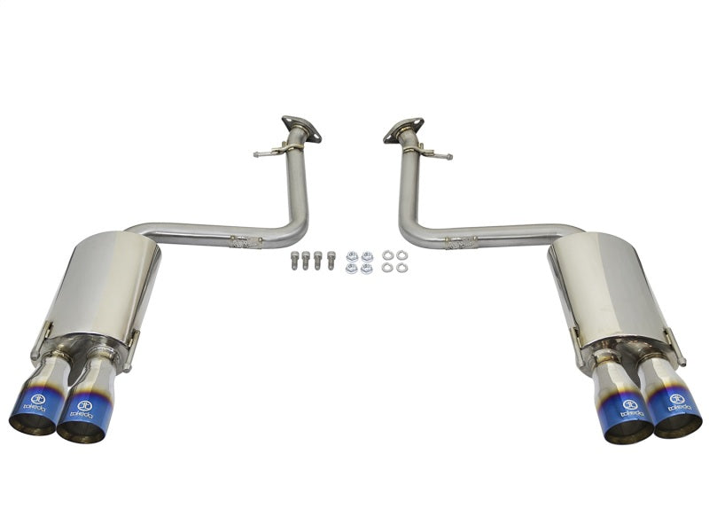aFe Takeda 2in Stainless Steel Axle-Back Exhaust Sys w/Polished Blue Tips 49-36037-L Photo - Unmounted