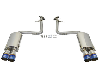 aFe Takeda 2in Stainless Steel Axle-Back Exhaust Sys w/Polished Blue Tips 49-36037-L Photo - Unmounted