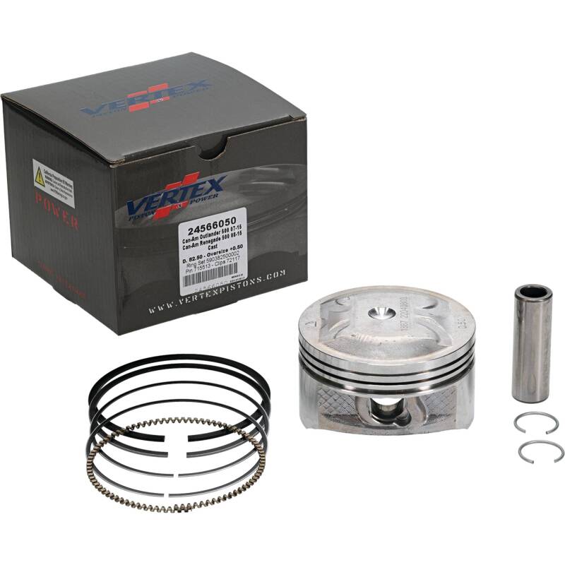 Vertex Pistons Vertex Piston 07-15 Can-Am Outlander 500 4x4 500cc +0.50mm Oversized Cast Replica Piston Kit 24566050 24566050 Photo - Primary