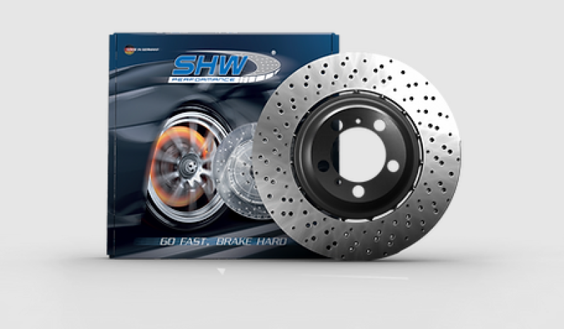 SHW Performance SHW 15-19 Ford Mustang Shelby GT350 5.2L (Up to 2/4/2019) Rear Cross-Drilled Lightweight Brake Rotor FRX43315 FRX43315 Photo - Primary