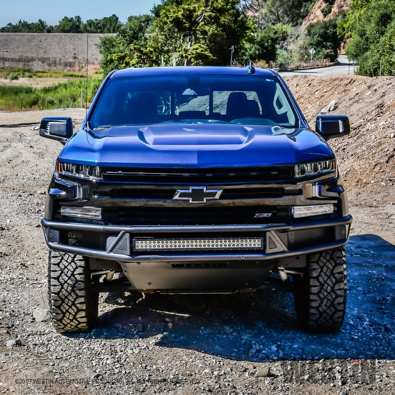 Westin 19-20 Chevy Silverado 1500 Outlaw Front Bumper - Textured Black 58-61215 58-61215 Photo - Mounted