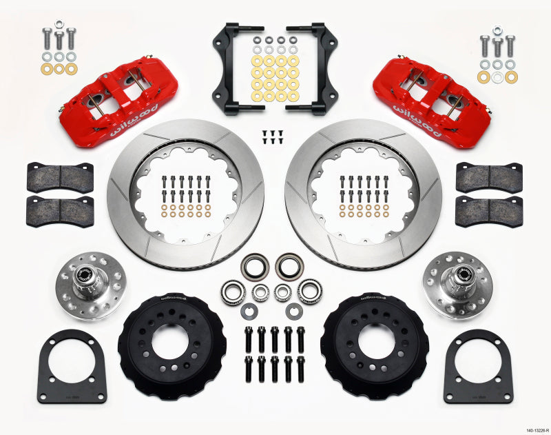 Wilwood AERO6 Front Hub Kit 14.00in Red TCI-IFS 71-78 (Pinto Based) 140-13226-R 140-13226-R Photo - Primary