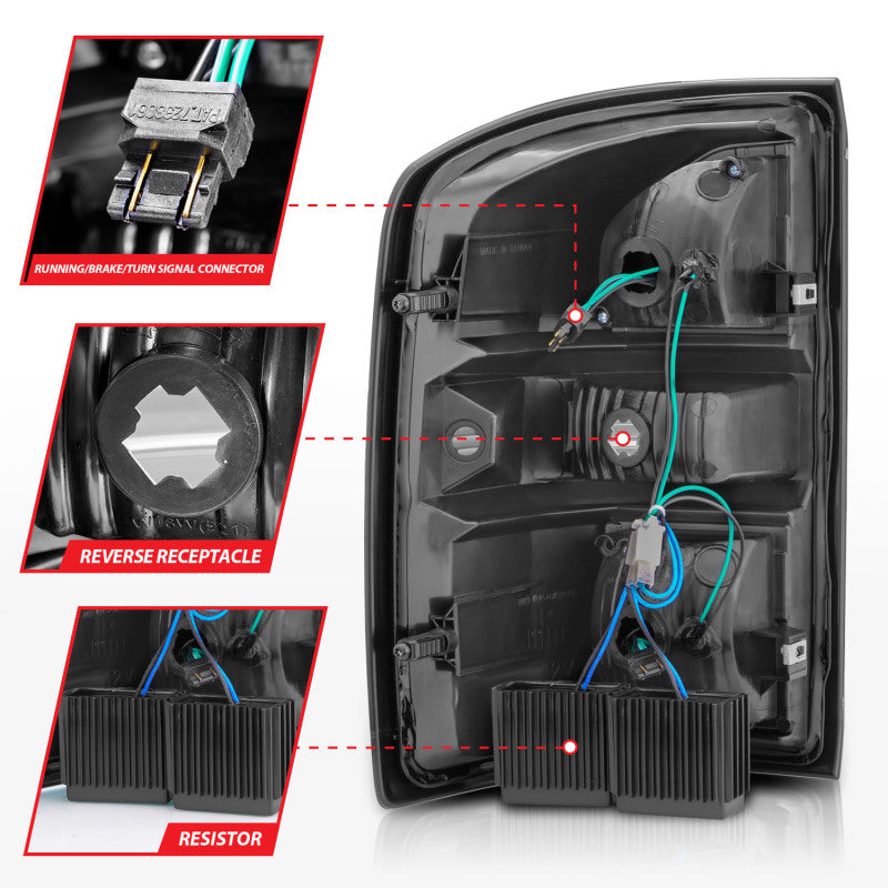 ANZO 2014-2018 GMC Sierra LED Tail Lights Black Housing Red/Clear Lens 311399 311399 User 4