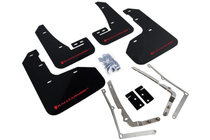 Rally Armor 2015+ MKVII VW Golf R Mud Flaps Red Logo MF40-UR-BLK/RD Photo - Primary