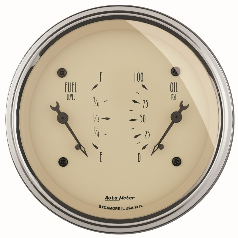 AutoMeter Antique Beige Oil/Fuel Dual Gauge 1813 1813 Photo - Primary