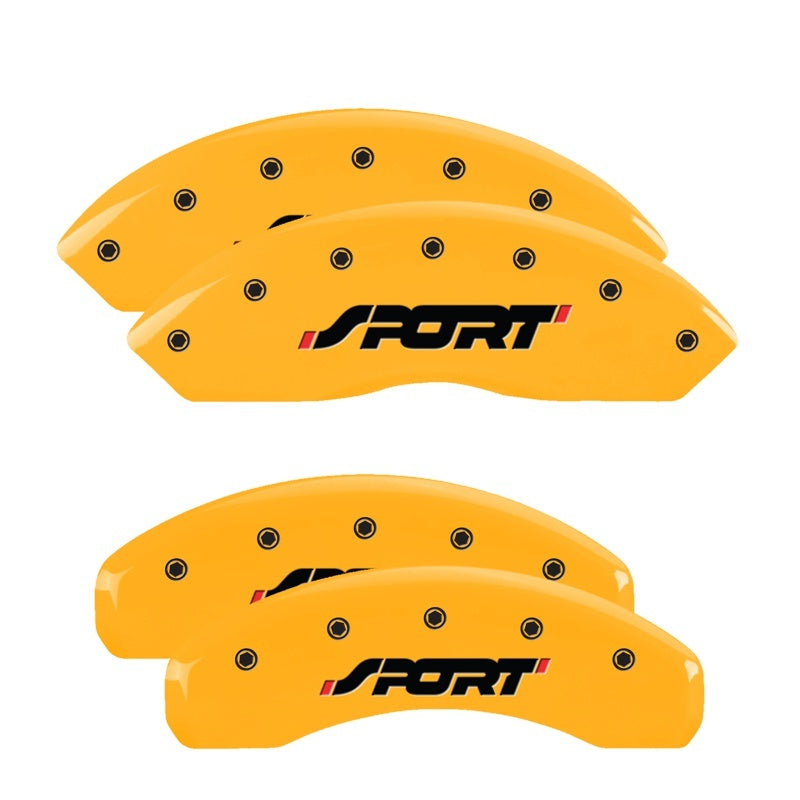 MGP 4 Caliper Covers Engraved Front & Rear SPORT Yellow finish black ch 10119SSPOYL 10119SSPOYL Photo - Primary