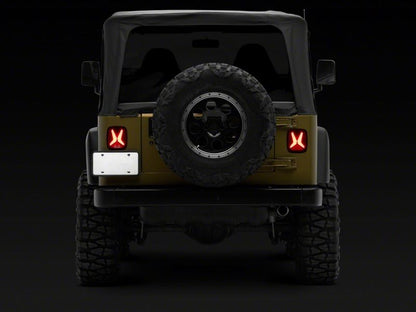 Raxiom 76-06 Jeep CJ7 Wrangler YJ & TJ Gladiator LED Tail Lights- Blk Housing (Smoked Lens) J177410 J177410 Photo - Close Up