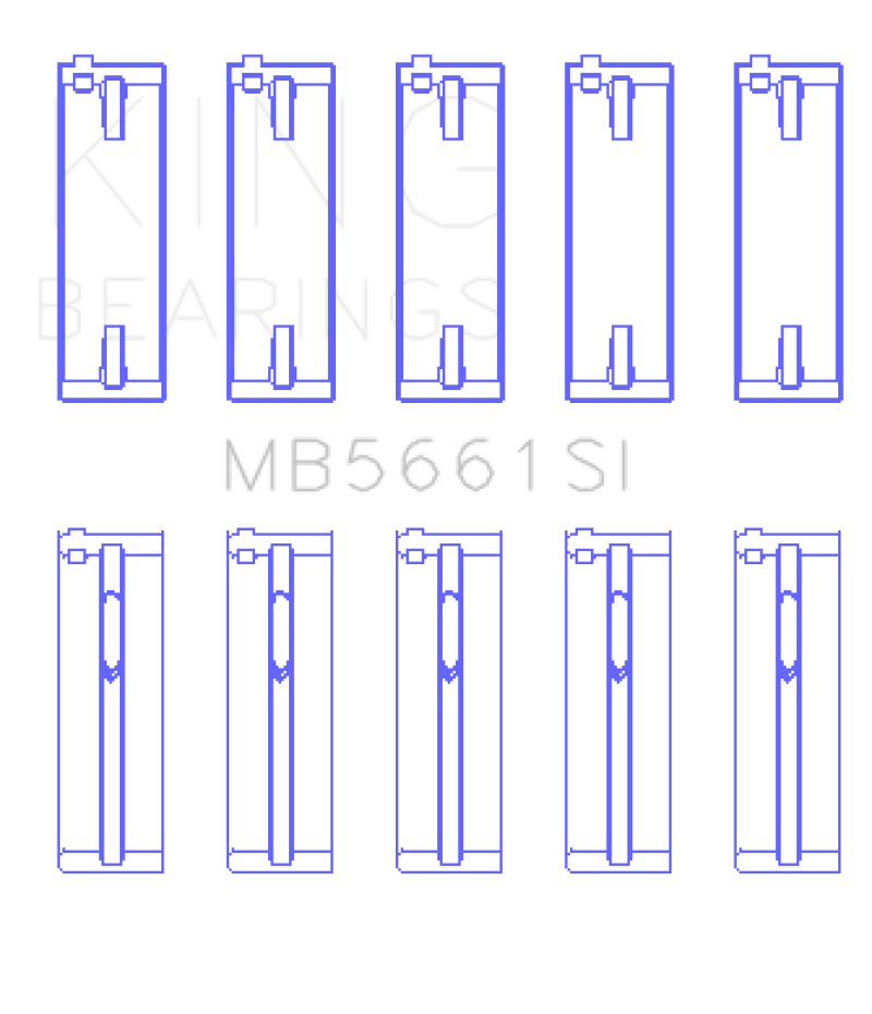 King Engine Bearings King Audi / Volkswagen ADZ/AWT/APK 1.6/1.8/2.0L Crankshaft Main Bearing Set (Set of 5) (Size  0.25) MB5661SI025 MB5661SI025 Photo - Primary