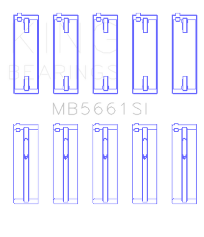 King Engine Bearings King Audi / Volkswagen ADZ/AWT/APK 1.6/1.8/2.0L Crankshaft Main Bearing Set (Set of 5) (Size  0.25) MB5661SI025 MB5661SI025 Photo - Primary