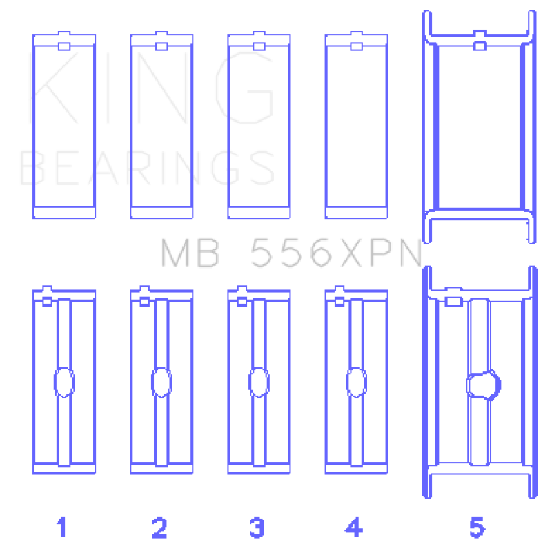 King Engine Bearings King Chevrolet 369-502 Gen IV/ V/ VI - (Size STDX) Main Bearing Set MB556XPNSTDX MB556XPNSTDX Photo - Primary
