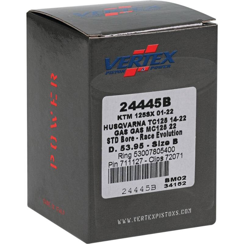 Vertex Pistons Vertex Piston 01-24 KTM 125 SX 125cc Cast Race Evolution Piston Kit 24445B 24445B Photo - Primary