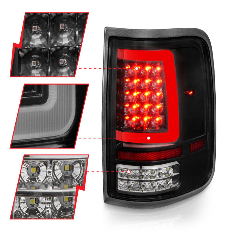 ANZO 2004-2006 Ford F-150 LED Tail Lights w/ Light Bar Black Housing Clear Lens 311342 311342 User 2
