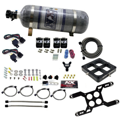 Nitrous Express Dominator Dual Stage Billet Crossbar Nitrous Kit (50-300 & 100-500HP) w/Comp Bottle 66047-12 66047-12 Photo - Primary