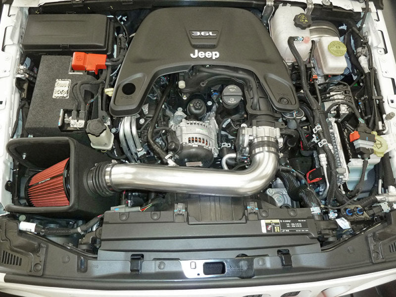 Spectre 2018 Jeep Wrangler V6-3.6L F/I Air Intake Kit - Polished w/Red Filter 9089 9089 Photo - Mounted