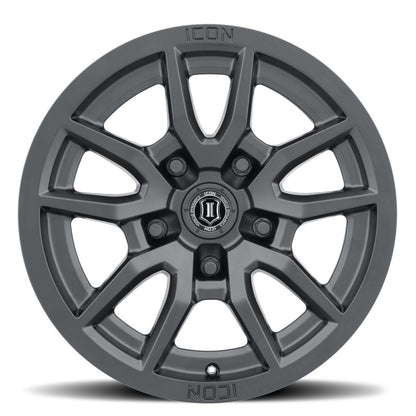 ICON Vector 5 17x8.5 5x5 -6mm Offset 4.5in BS 71.5mm Bore Satin Black Wheel 2617857345SB 2617857345SB Photo - Close Up