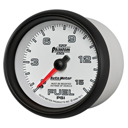 Autometer Gauge, Fuel Pressure, 2 5/8", 15psi, Mechanical, Phantom II 7811 User 2