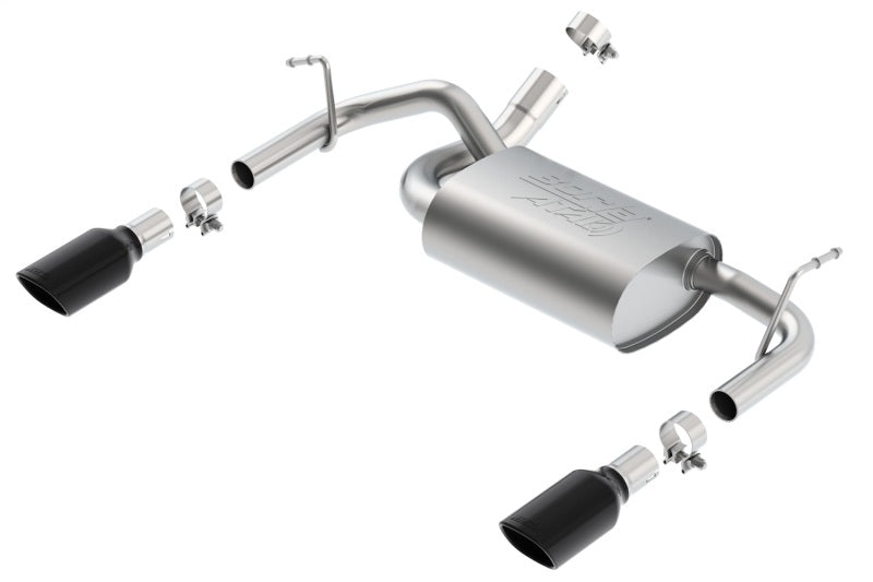 Borla 12-14 Jeep Wrangler JK 2/4Dr Rr Section ATAK Single Square Rlld Angle-Cut Black Chrome Exhaust 11860BC 11860BC Photo - Primary
