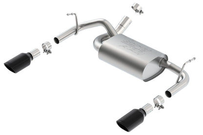 Borla 12-14 Jeep Wrangler JK 2/4Dr Rr Section ATAK Single Square Rlld Angle-Cut Black Chrome Exhaust 11860BC 11860BC Photo - Primary