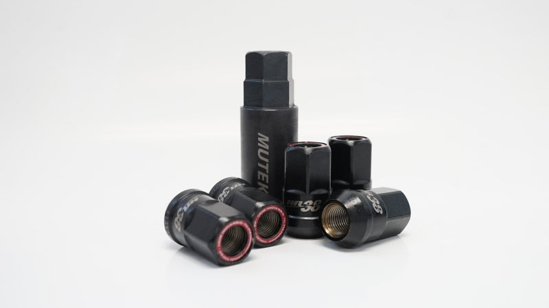 Wheel Mate Muteki HR38 Open End Lug Nuts 12x1.50 Black Chrome / Red Ring HR3806BR HR3806BR Photo - Primary