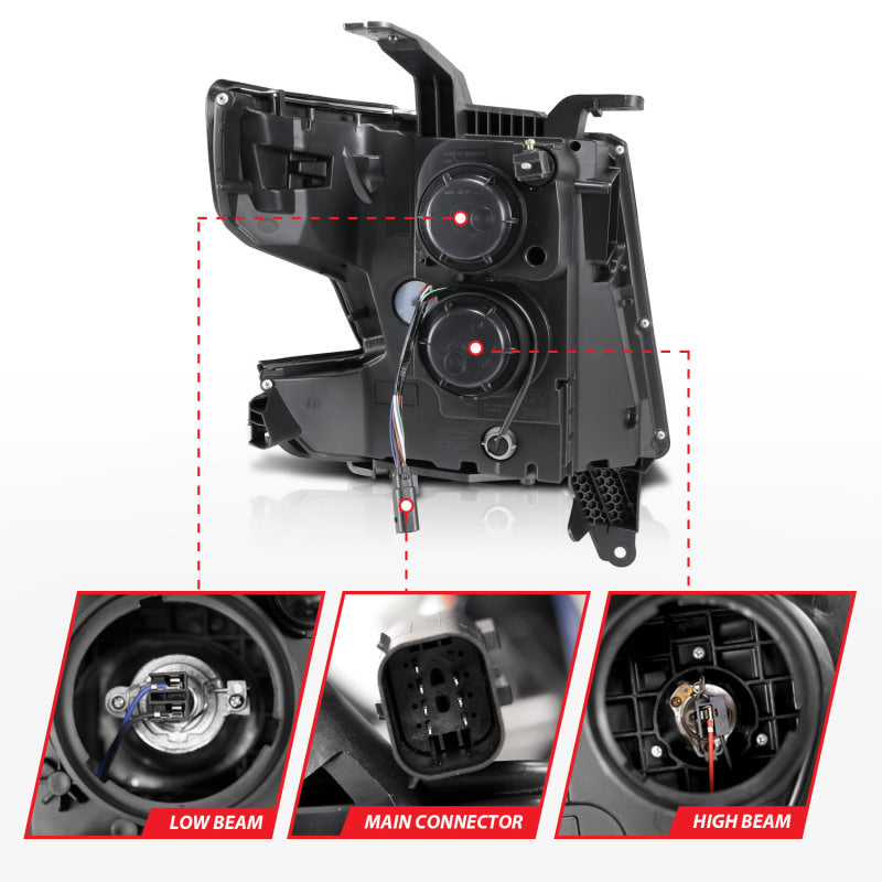 ANZO 2015-2020 Chevy Tahoe Projector Headlights Plank Style Chrome w/DRL 111493 111493 User 4