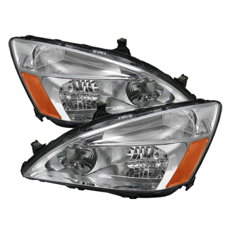 SPYDER Xtune Honda Accord 03-07 Amber Crystal Headlights Chrome HD-JH-HA03-AM-C 5072207 5072207 Photo - Primary