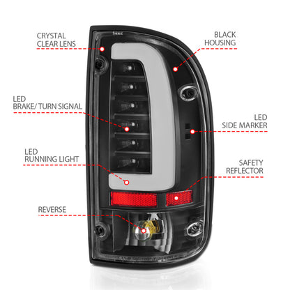ANZO 95-00 Toyota Tacoma LED Taillights Black Housing Clear Lens (Pair) 311353 311353 User 3