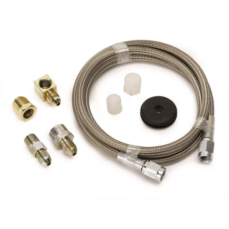 Autometer Line Braided Stainless Steel #3 Dia. 4Ft. Length -3An 1/8" Npt fitting 3235 Photo - Primary