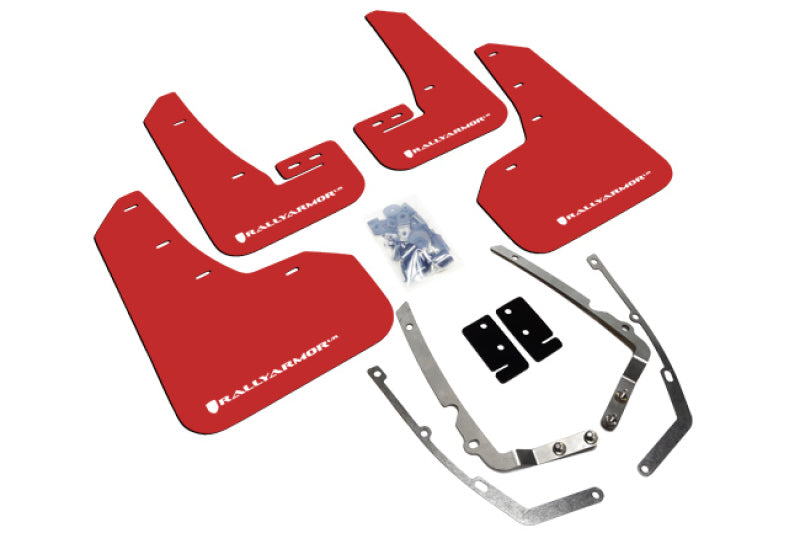 Rally Armor 2015+ MKVII VW Golf/GTI/TSI/SPORTWAGEN/ALLTRACK Red Mud Flaps White MF37-UR-RD/WH Photo - Primary