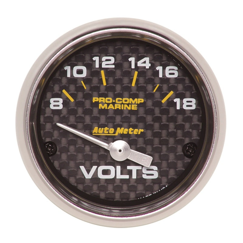Autometer Gauge, Voltmeter, 2 1/16", 18V, Electric, Marine Carbon Fiber 200756-40 User 1