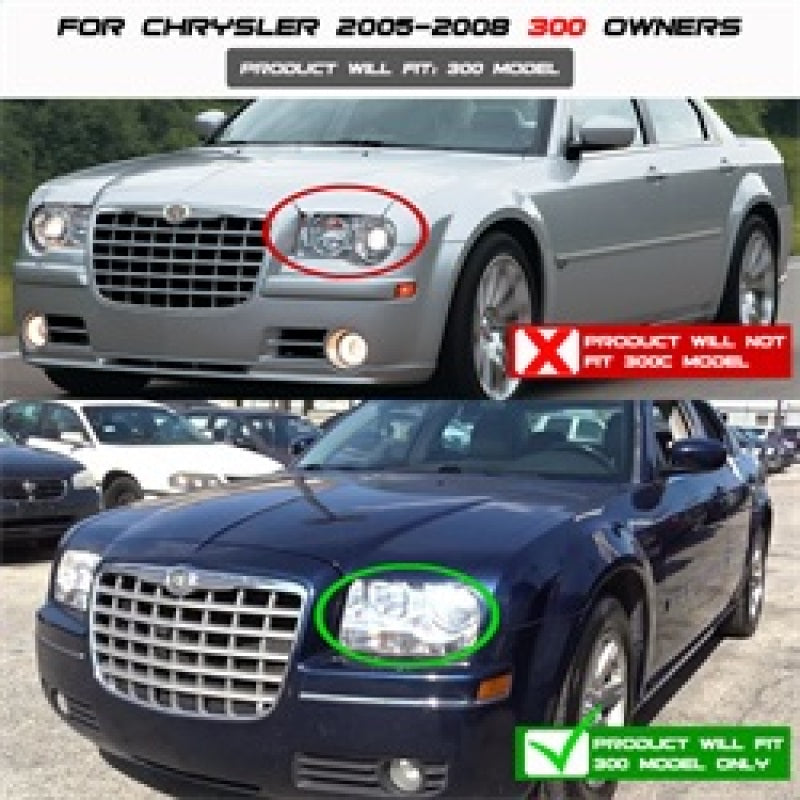 Spyder Chrysler 300 05-08 Projector Headlights LED Halo LED Blk (Not Included) PRO-YD-C305-HL-BK 5009180 5009180 Photo - Mounted